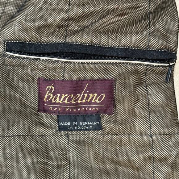 Men's 42R Barcelino SF Tan Car Coat Made in Germany Zip Pockets Cotton S/Med - Picture 10 of 15